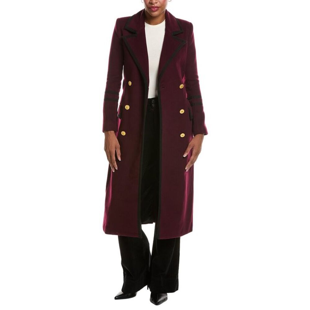 L’Agence Womens  Irene Wool-Blend Military Long Coat